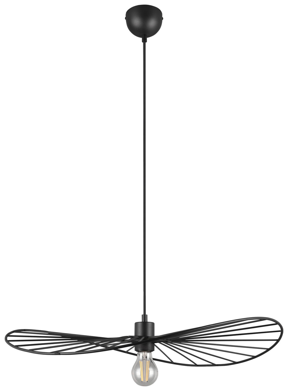 Reality Pendelleuchte R31451032 Chapeau schwarz Metall H/D: ca. 150x60 cm E27 1 Brennstellen Chapeau - schwarz (60,00/150,00cm) - Reality