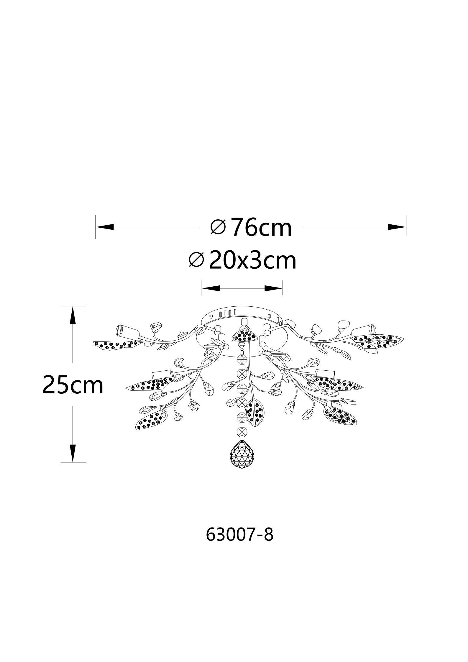 Thumbnail - GLOBO Deckenventilator schwarz Metall B/H/L: ca. 65x20x65 cm