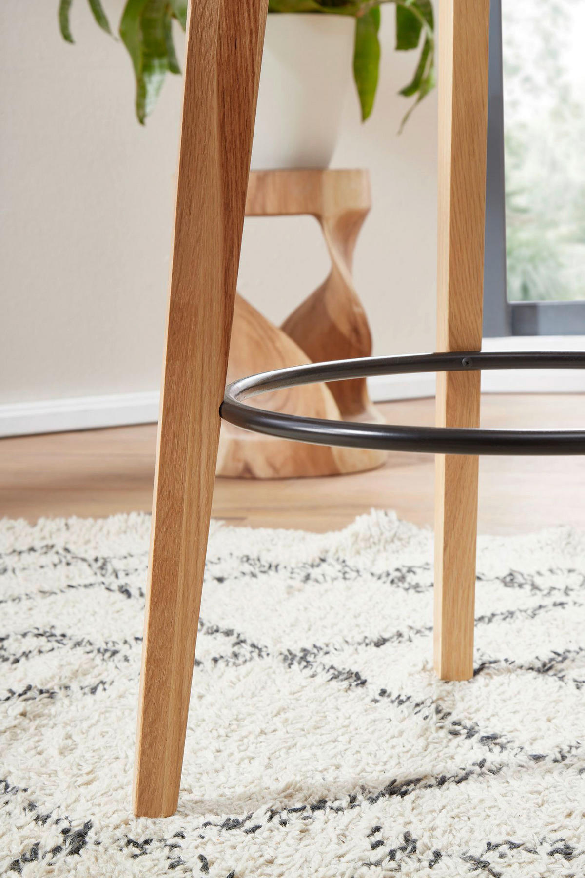 Bartisch weiß matt natur MDF B/H/T: ca. 60x110x60 cm Bartisch - weiß/natur (60,00/110,00/60,00cm) - Wohnling