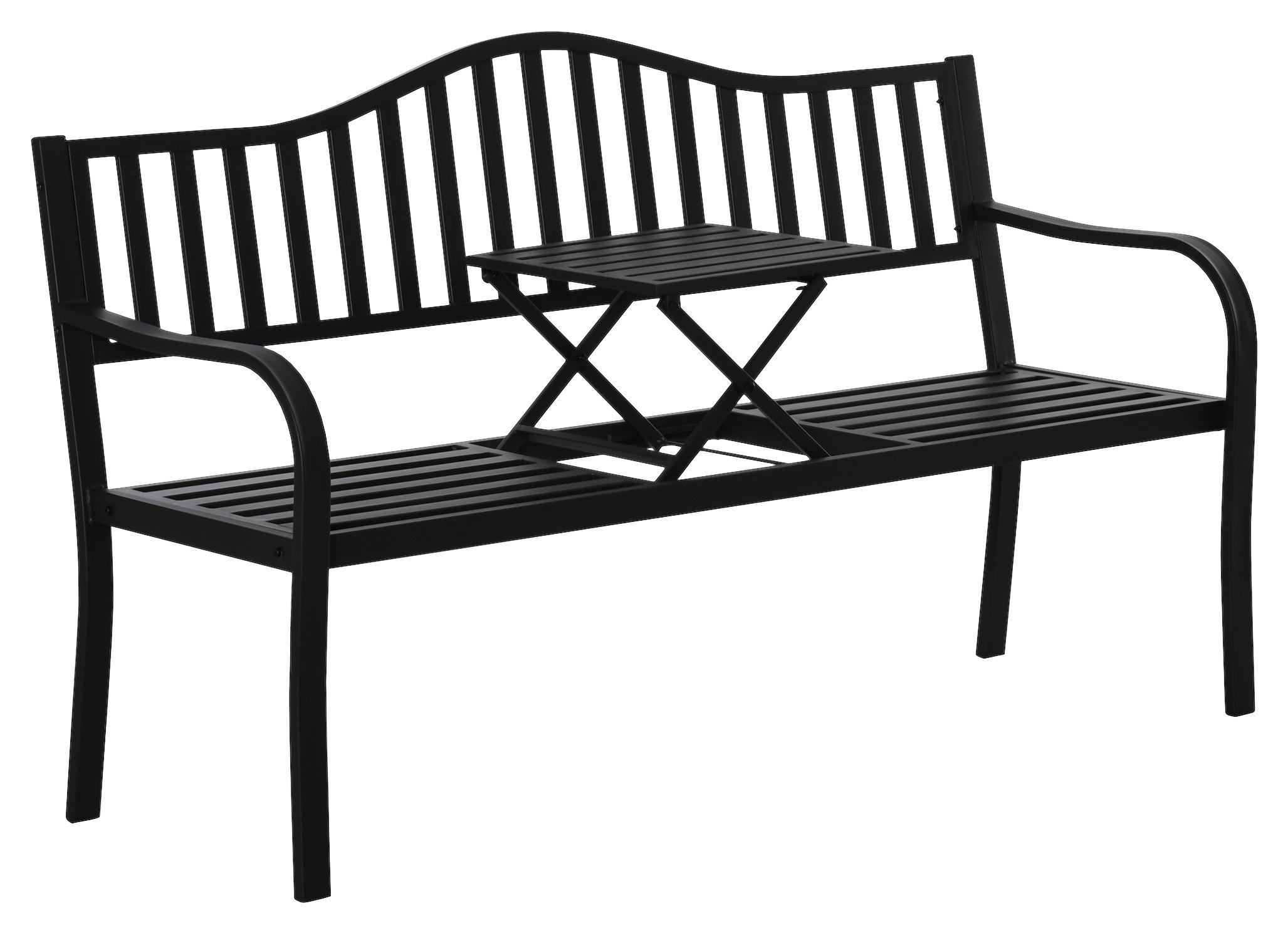 Outsunny Gartenbank Gartenbank - schwarz (150,00/58,50/90,00cm) - Outsunny