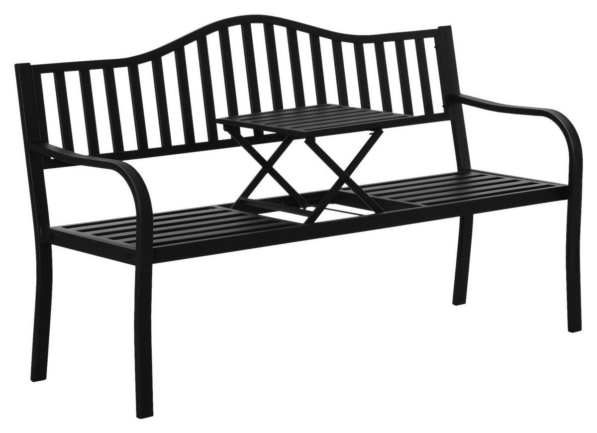 Outsunny Gartenbank Gartenbank - schwarz (150,00/58,50/90,00cm) - Outsunny