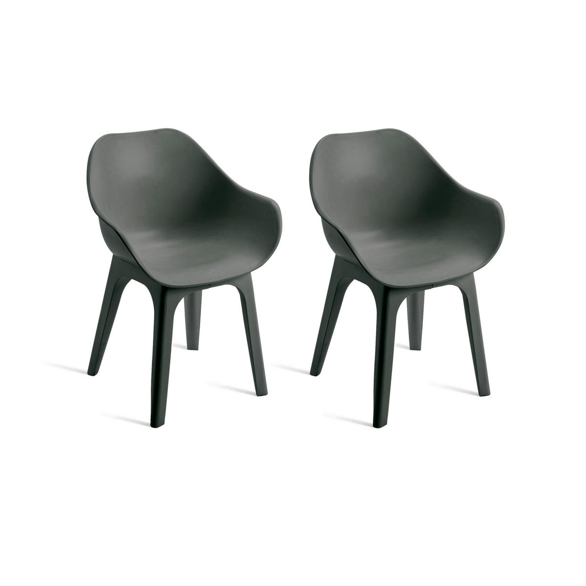 ProGarden Sessel GHIBLI 2er-Set anthrazit Polypropylen B/H: ca. 55x81 cm GHIBLI 2er-Set - anthrazit (55,00/81,00cm) - ProGarden
