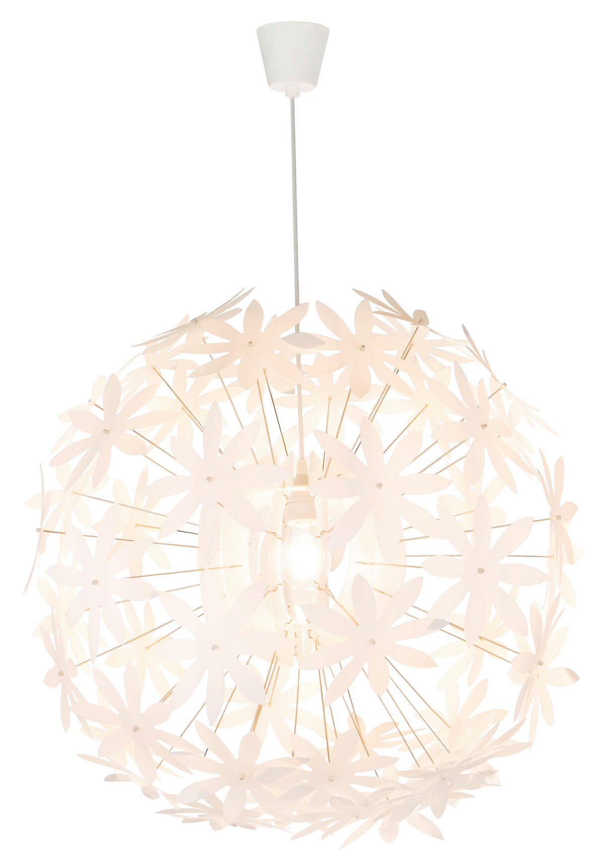 GLOBO Pendelleuchte 15024 weiß Kunststoff H/D: ca. 150x60 cm E27 1 Brennstellen Stella - weiß (60,00/150,00cm) - GLOBO
