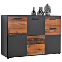 Kommode Zero anthrazit Old Wood Nachbildung B/H/T: ca. 117x82x39 cm Zero - anthrazit (117,00/82,00/39,00cm)