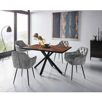 Essgruppe Cleo I grau Holzwerkstoff B/H/T: ca. 140x76x90 cm Cleo I - grau (140,00/76,00/90,00cm) - Hela