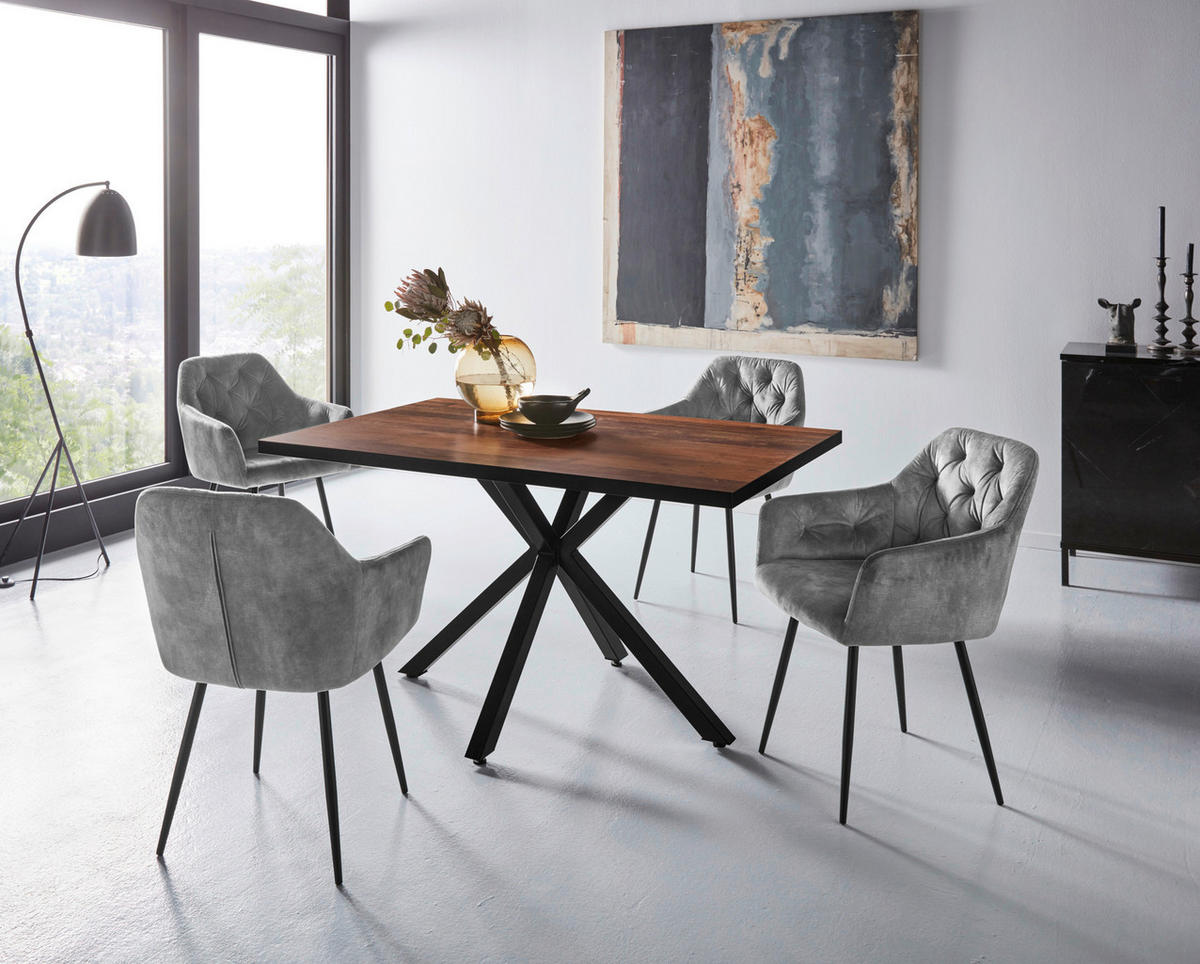Essgruppe Cleo I grau Holzwerkstoff B/H/T: ca. 140x76x90 cm Cleo I - grau (140,00/76,00/90,00cm) - Hela