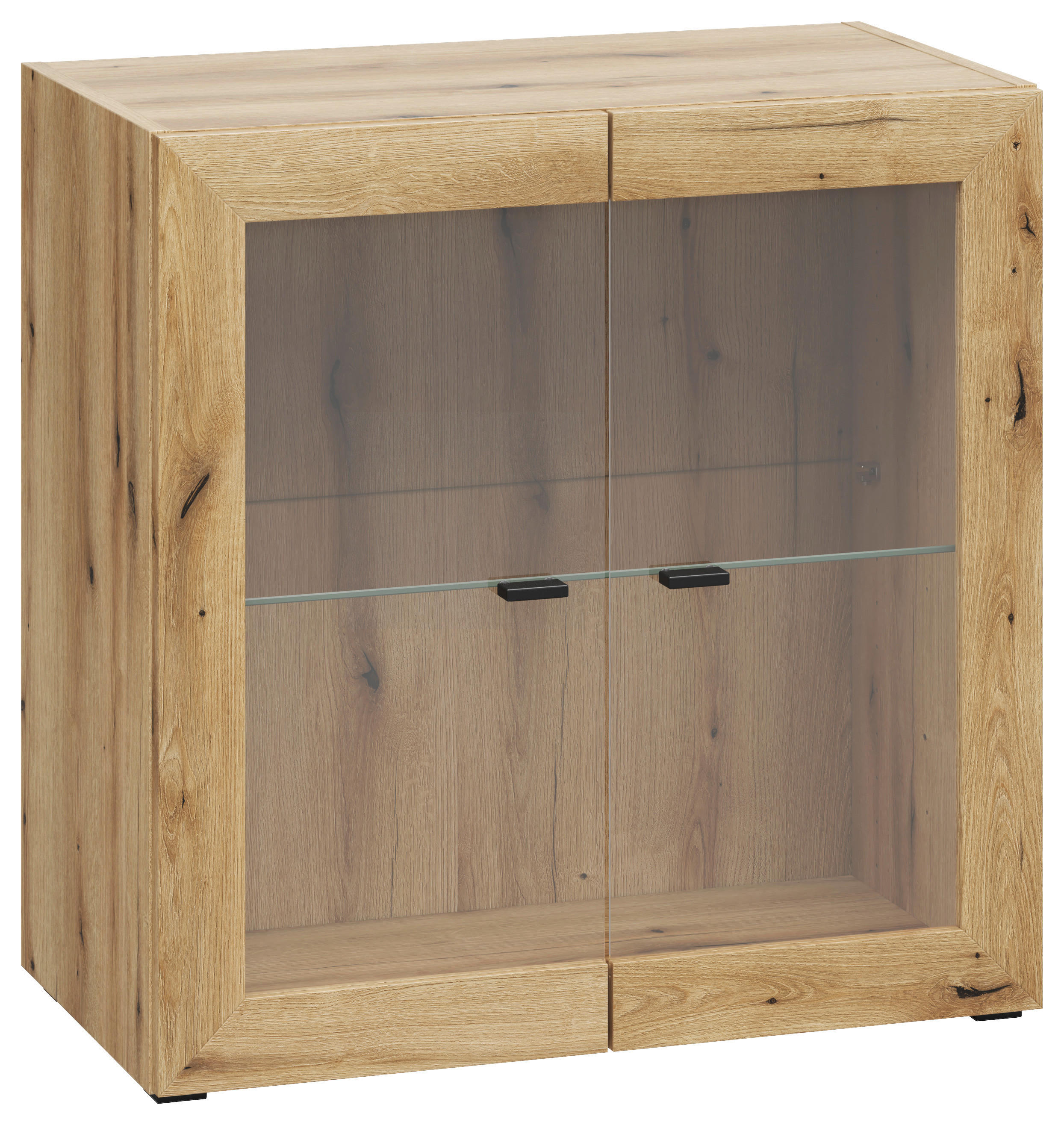 Vitrine System 64 Eiche Evoke Oak Nachbildung B/H/T: ca. 64x64x35 cm System 64 - Eiche (64,00/64,00/35,00cm)