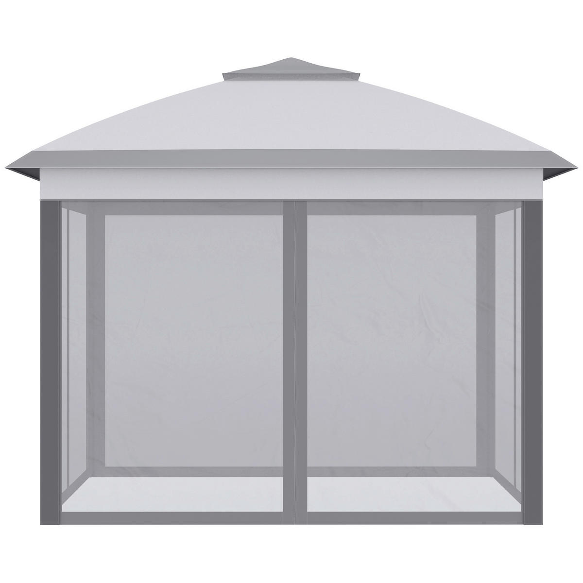 Outsunny Pavillon grau Metall B/H/L: ca. 330x288x330 cm Pavillon - grau (330,00/330,00/288,00cm) - Outsunny