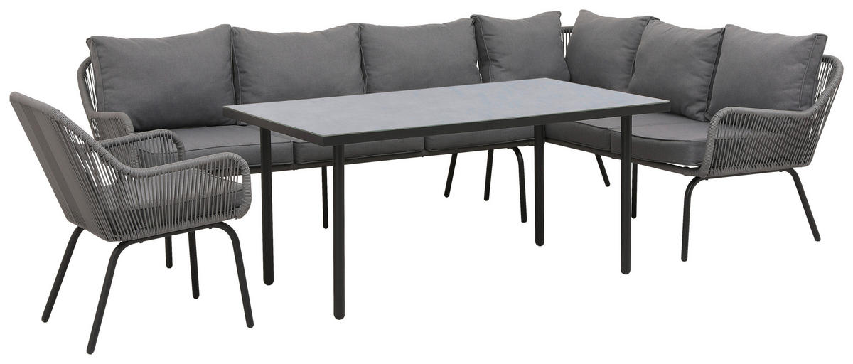 POCOline Gartensitzgruppe Milos dunkelgrau Stahl Milos - dunkelgrau - POCOline