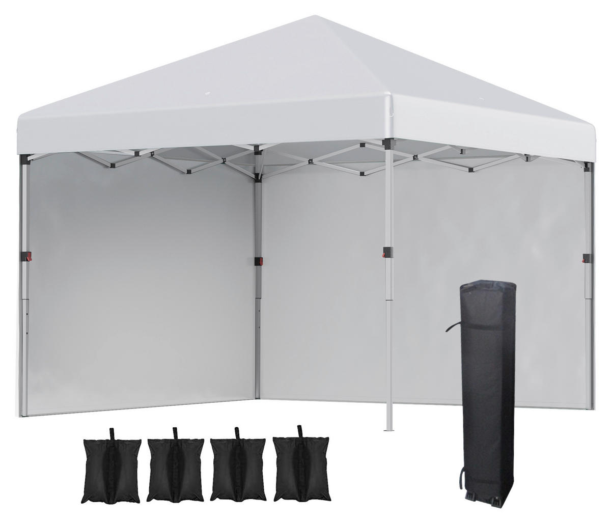 Outsunny Faltpavillon hellgrau Stahl B/H/L: ca. 297x274x297 cm Faltpavillon - hellgrau (297,00/297,00/274,00cm) - Outsunny