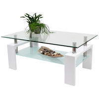 Glascouchtisch Modena weiß glasklar B/H/T: ca. 100x45x60 cm Modena - weiß/glasklar (100,00/45,00/60,00cm)
