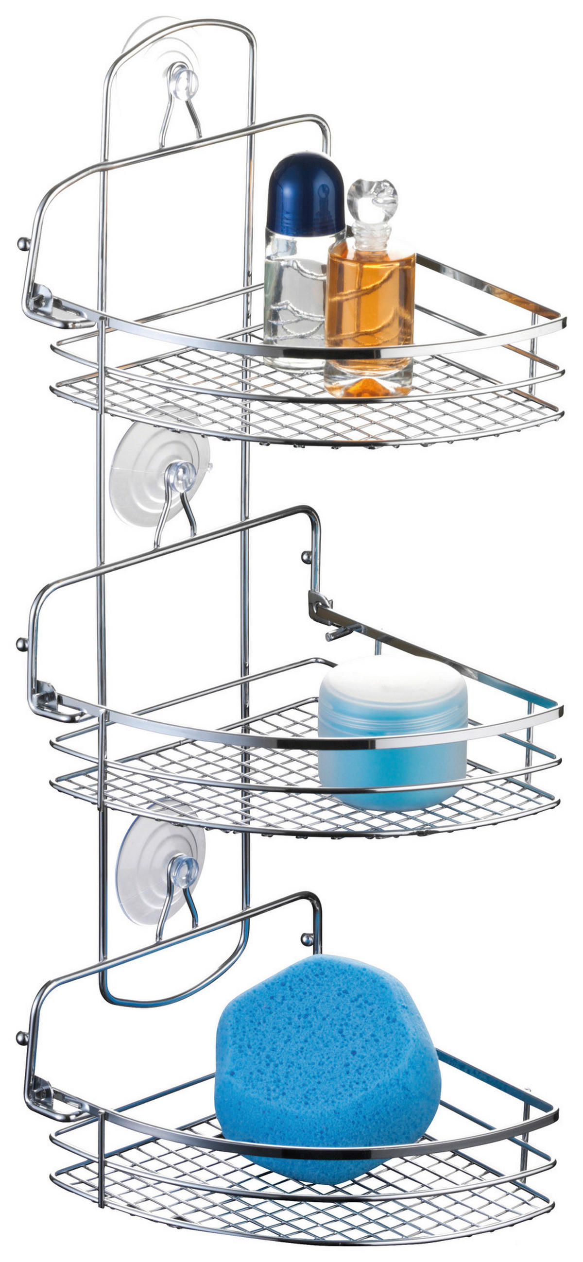 Eckregal silber Eisen B/H/L: ca. 20x58x20 cm Cassandra - silber (20,00/20,00/58,00cm) - Axentia