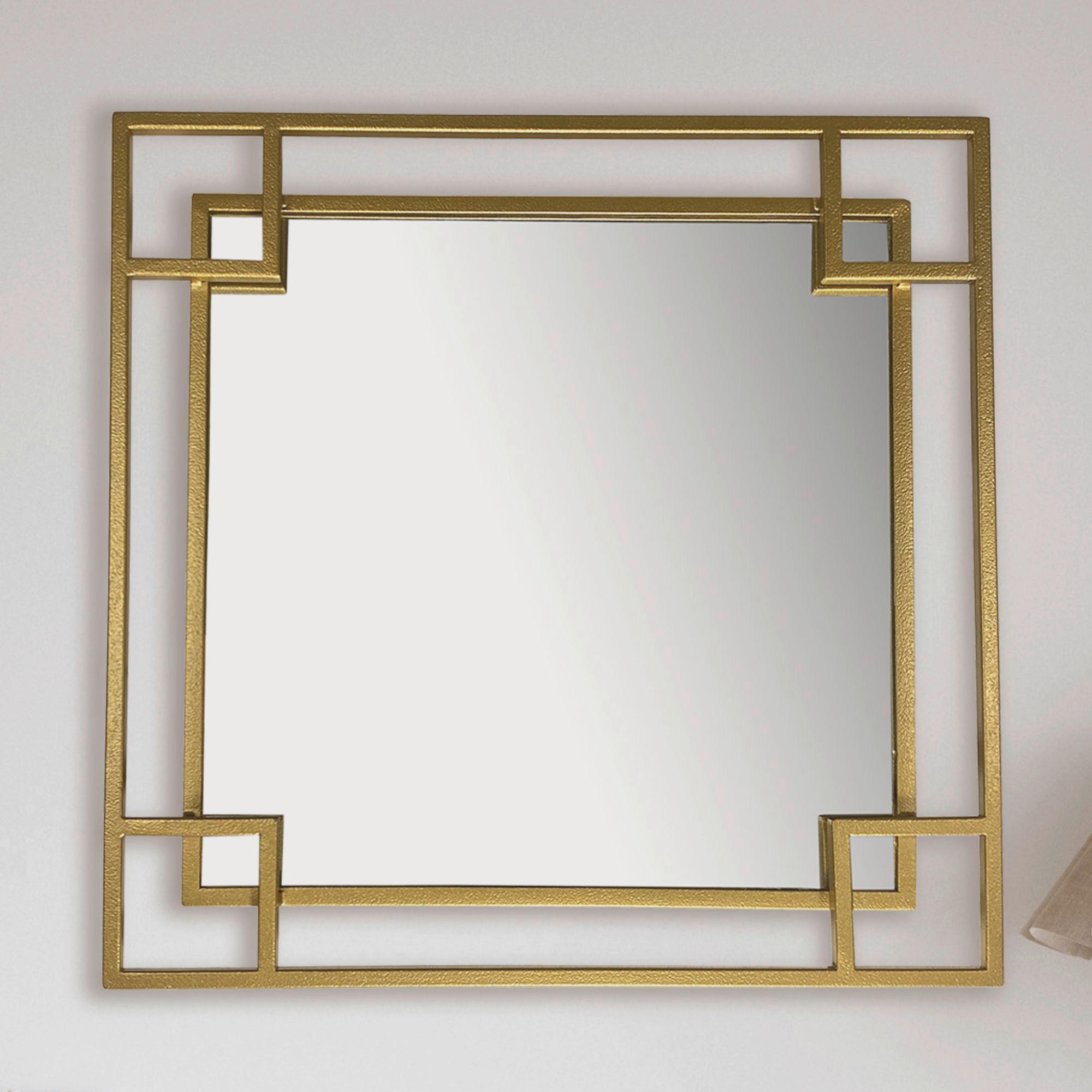 Wandspiegel gold Metall B/H/T: ca. 60x60x3 cm Wandspiegel - gold (60,00/60,00/3,00cm) - Wohnling