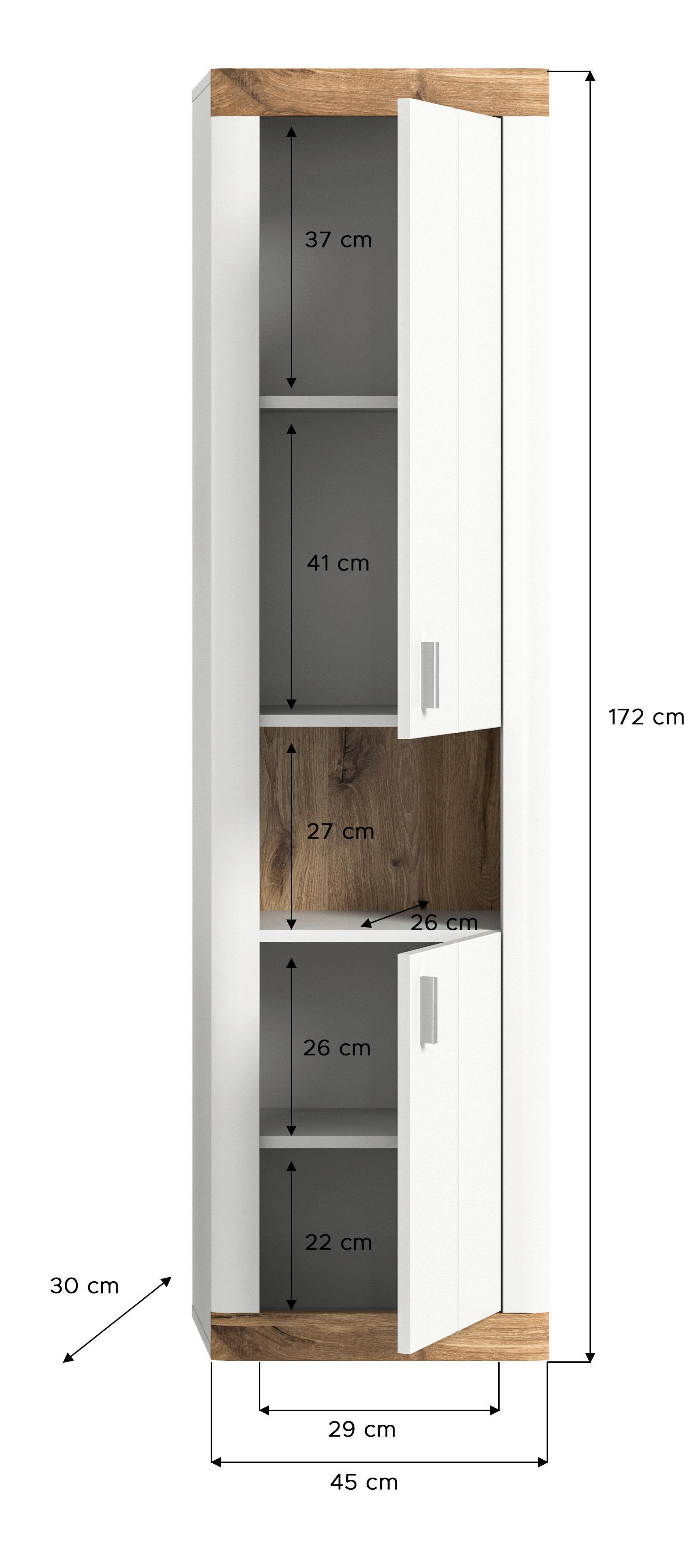 Hängeschrank LAREDO B/H/T: ca. 45x76x20 cm LAREDO - (45,00/76,00/20,00cm) - xonox.home