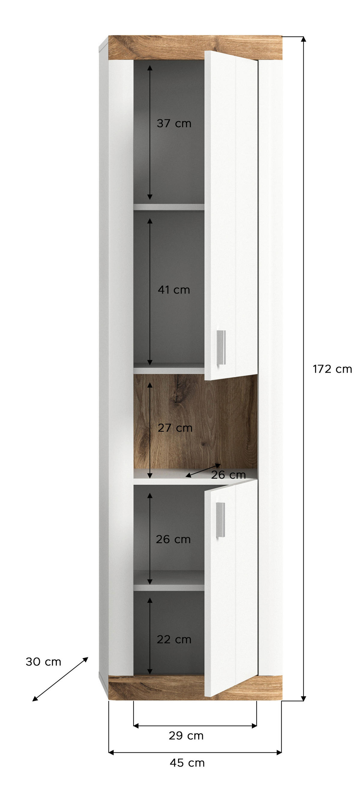 Hängeschrank LAREDO B/H/T: ca. 45x76x20 cm LAREDO - (45,00/76,00/20,00cm) - xonox.home