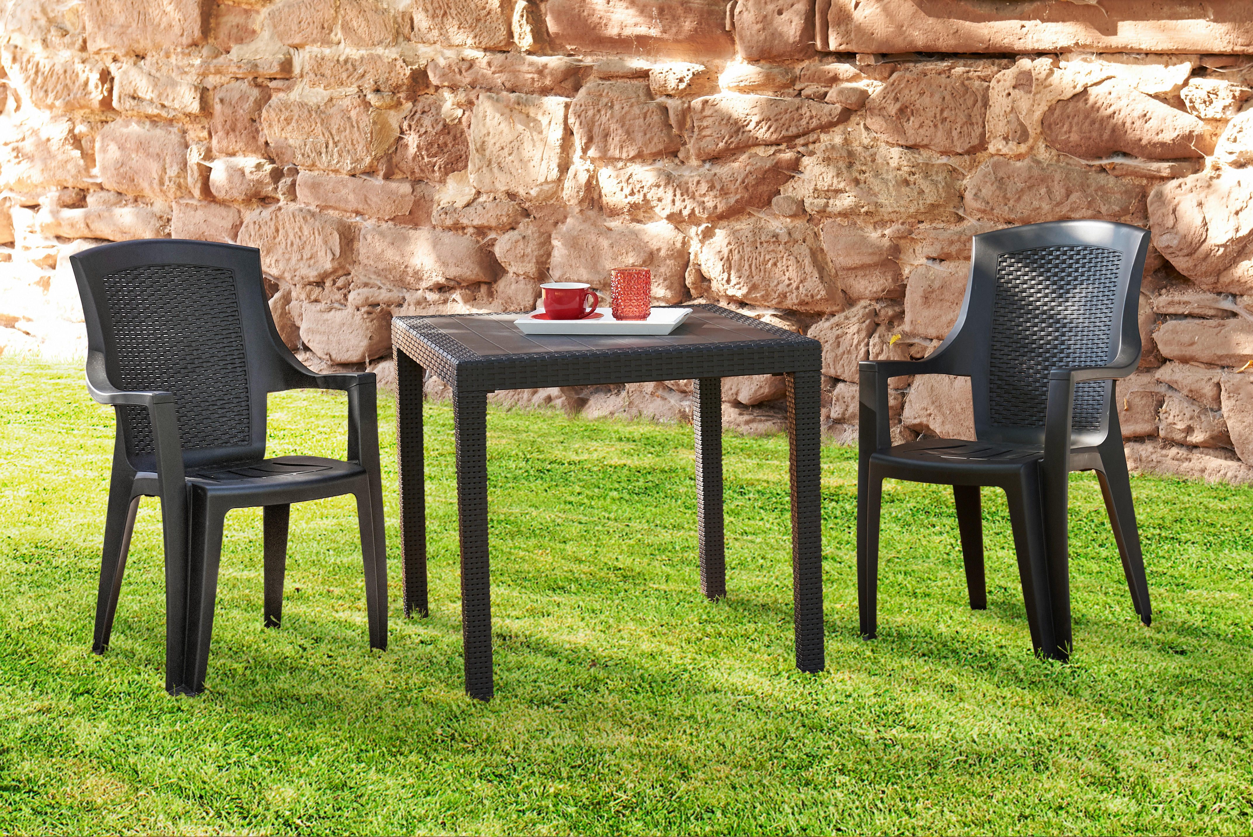 ProGarden Stapelsessel Eden anthrazit Kunststoff B/H/L: ca. 55x91x46 cm Eden - anthrazit (46,00/55,00/91,00cm) - ProGarden