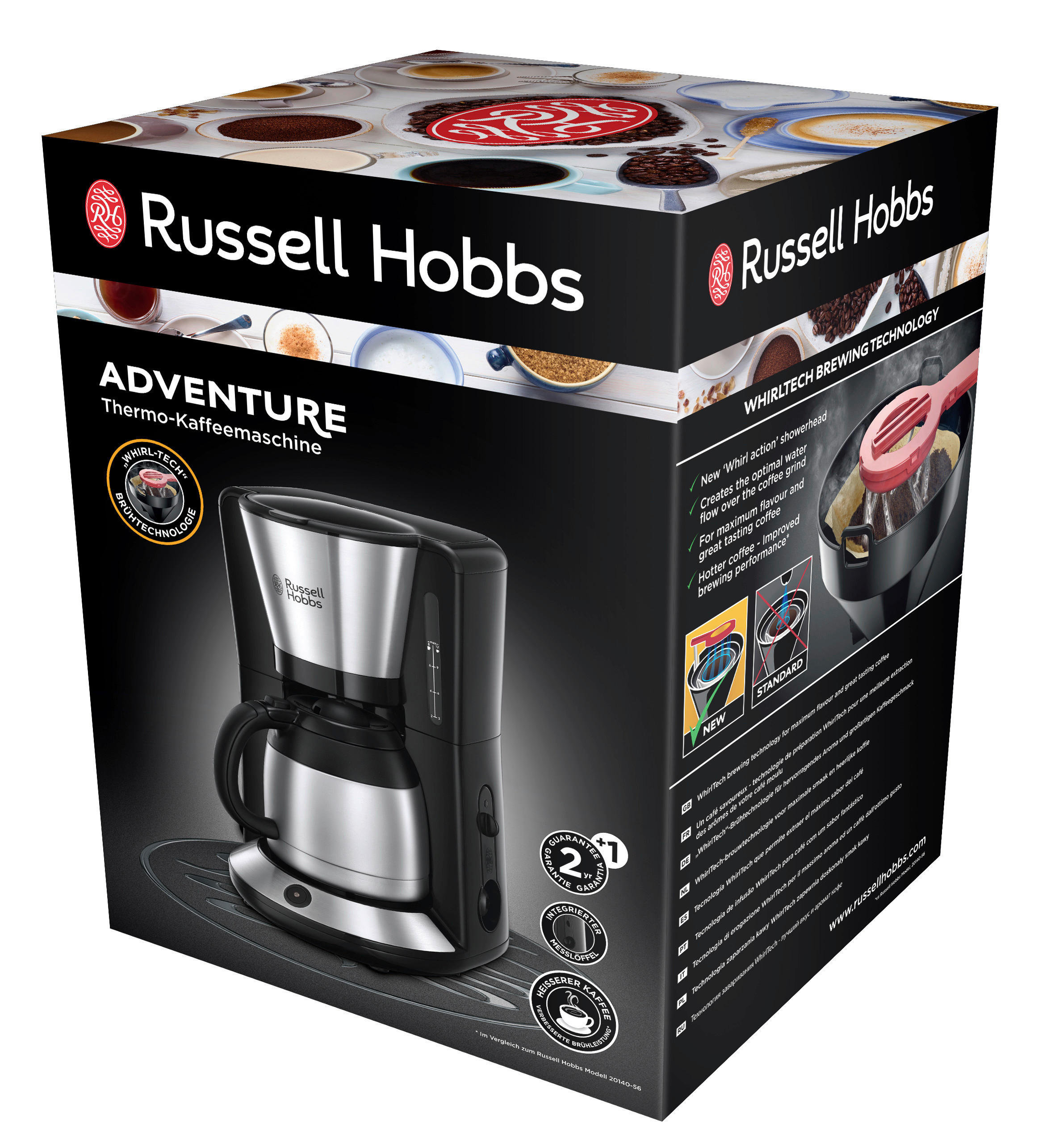 Russell Hobbs Kaffeeautomat 24020-56 schwarz silber Kunststoff B/H/T: ca. 21,2x35,3x23,7 cm Kaffeeautomat_Adventure_24020-56 - schwarz/silber (21,20/35,30/23,70cm) - Russell Hobbs