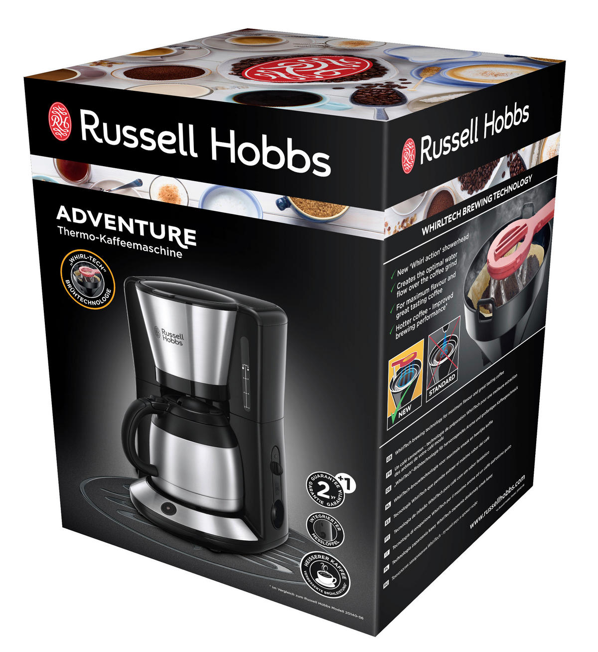 Russell Hobbs Kaffeeautomat 24020-56 schwarz silber Kunststoff B/H/T: ca. 21,2x35,3x23,7 cm Kaffeeautomat_Adventure_24020-56 - schwarz/silber (21,20/35,30/23,70cm) - Russell Hobbs
