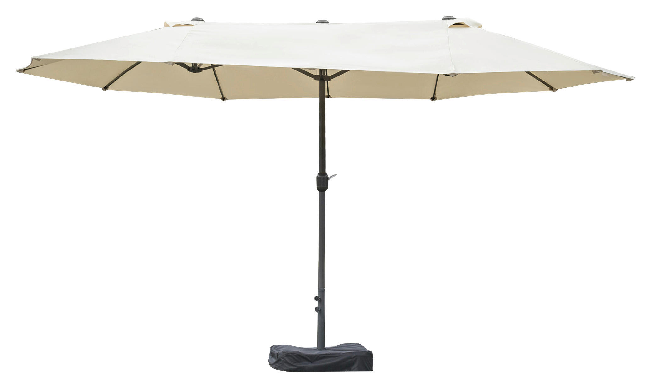 Outsunny Doppel-Sonnenschirm khaki Aluminium B/H/L: ca. 270x260x270 cm Doppel-Sonnenschirm - khaki (270,00/270,00/260,00cm) - Outsunny