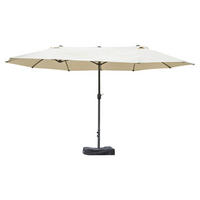 Outsunny Doppel-Sonnenschirm khaki Aluminium B/H/L: ca. 270x260x270 cm Doppel-Sonnenschirm - khaki (270,00/270,00/260,00cm) - Outsunny
