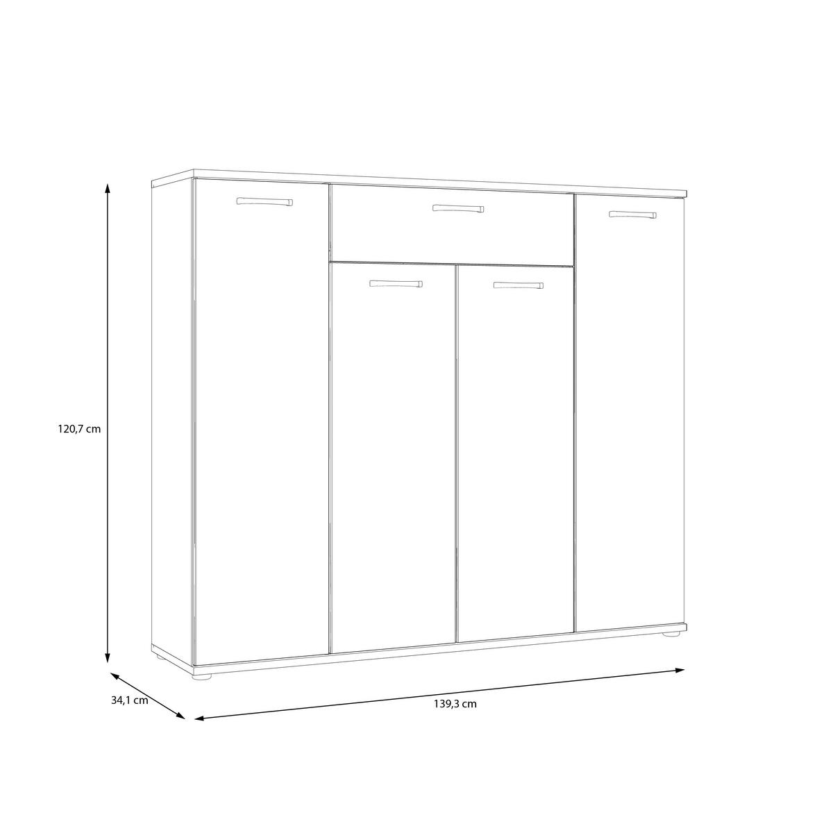 Kommode  weiß B/H/T: ca. 139x121x35 cm Rypsyma_Kommode RPSK341-120 - weiß (139,00/121,00/35,00cm)