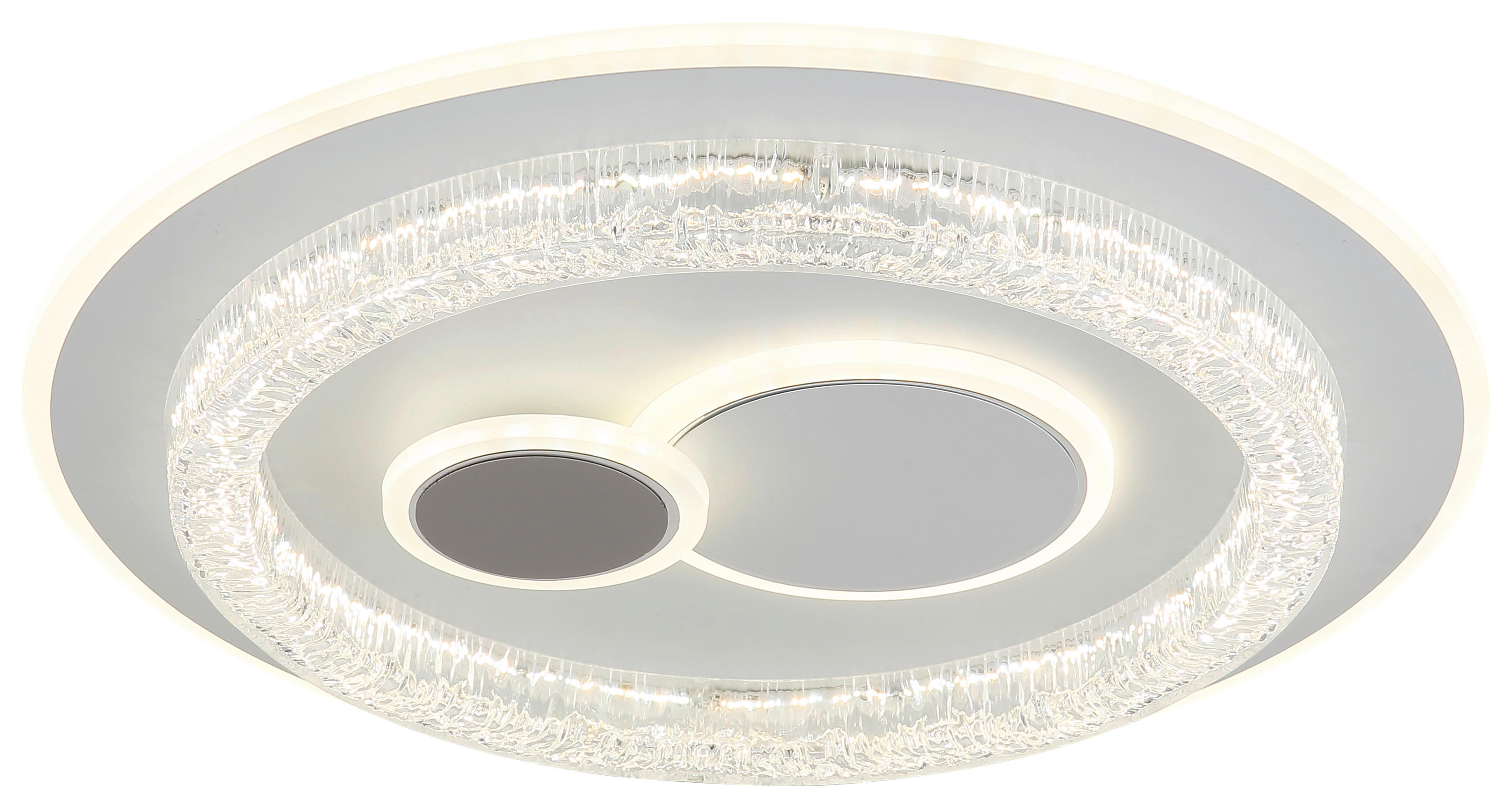 GLOBO LED-Deckenleuchte Opal weiß klar Acryl Metall H/D: ca. 6x49,5 cm 1 Brennstellen KRISWALL - klar/weiß (49,50/6,00cm) - GLOBO