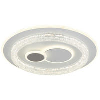 GLOBO LED-Deckenleuchte Opal weiß klar Acryl Metall H/D: ca. 6x49,5 cm 1 Brennstellen KRISWALL - klar/weiß (49,50/6,00cm) - GLOBO