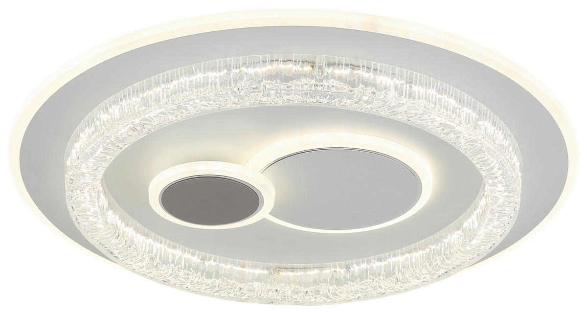 GLOBO LED-Deckenleuchte Opal weiß klar Acryl Metall H/D: ca. 6x49,5 cm 1 Brennstellen KRISWALL - klar/weiß (49,50/6,00cm) - GLOBO