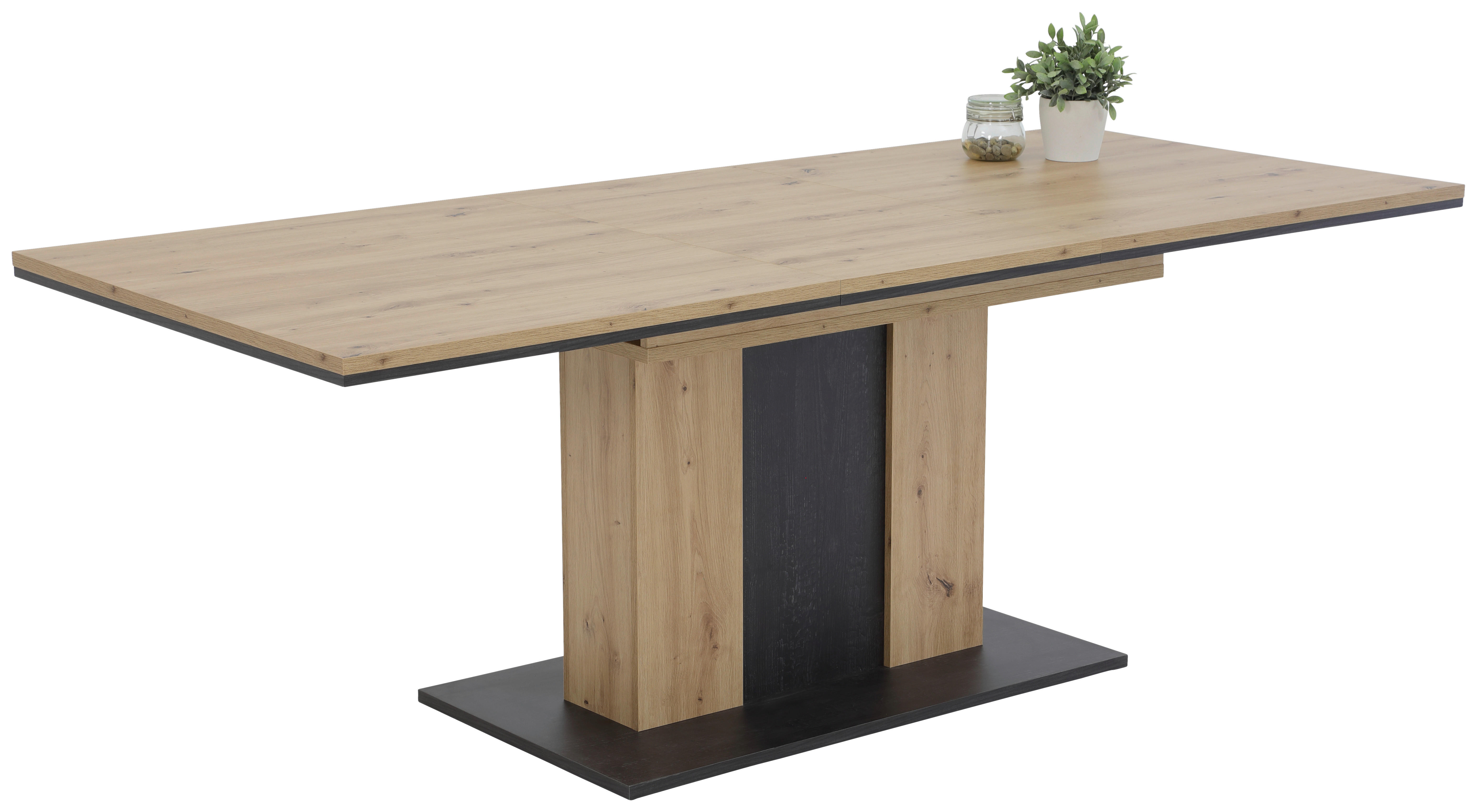 Esstisch ATLANTA T Eiche Artisan Optik B/H/T: ca. 160x75x90 cm ATLANTA T - Eiche/schwarz (160,00/75,00/90,00cm) - Hela