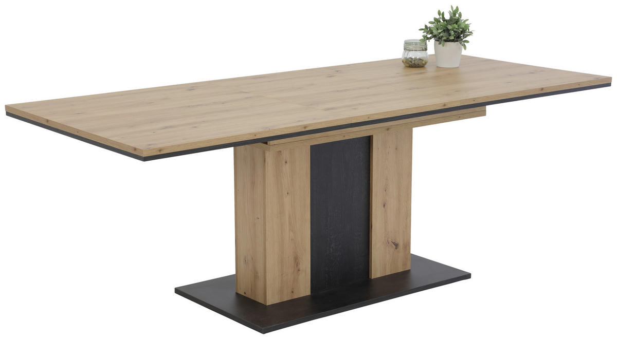 Esstisch ATLANTA T Eiche Artisan Optik B/H/T: ca. 160x75x90 cm ATLANTA T - Eiche/schwarz (160,00/75,00/90,00cm) - Hela