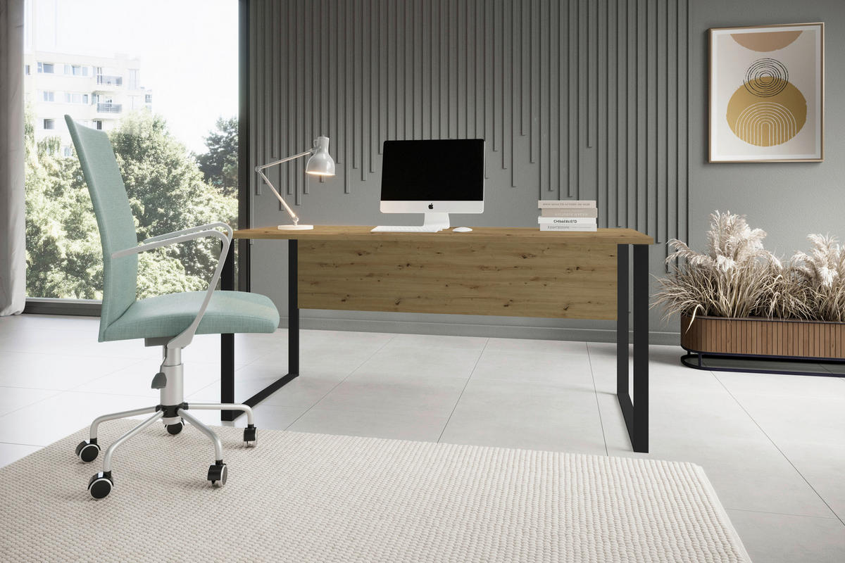 Schreibtisch Amanda Eiche Artisan Nachbildung B/H/T: ca. 170x77x73 cm Amanda - Eiche (170,00/77,00/73,00cm)