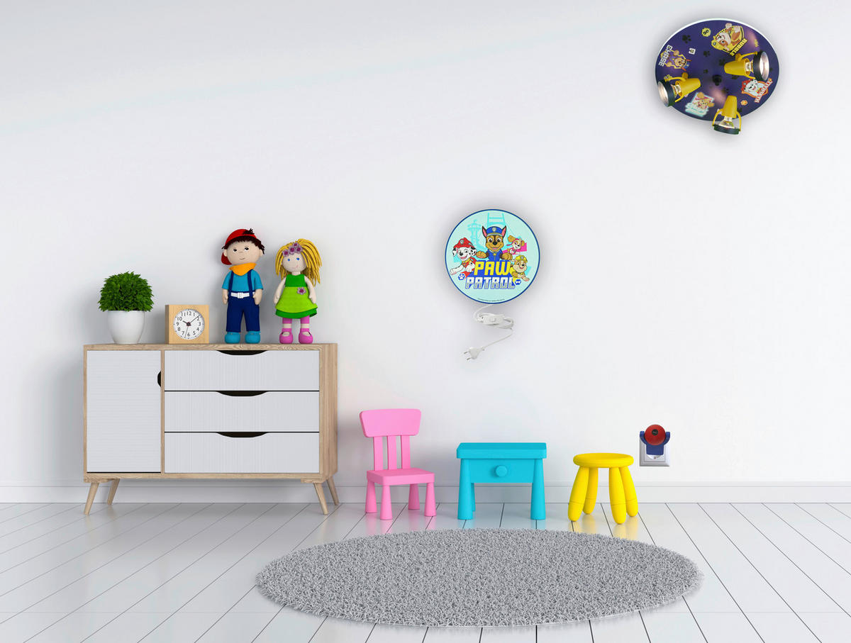 Niermann Strahler Paw Patrol 601 dunkelblau gelb Kunststoff D: ca. 35 cm GU10 3 Brennstellen Strahler_Paw_Patrol - gelb/dunkelblau (35,00cm) - Niermann
