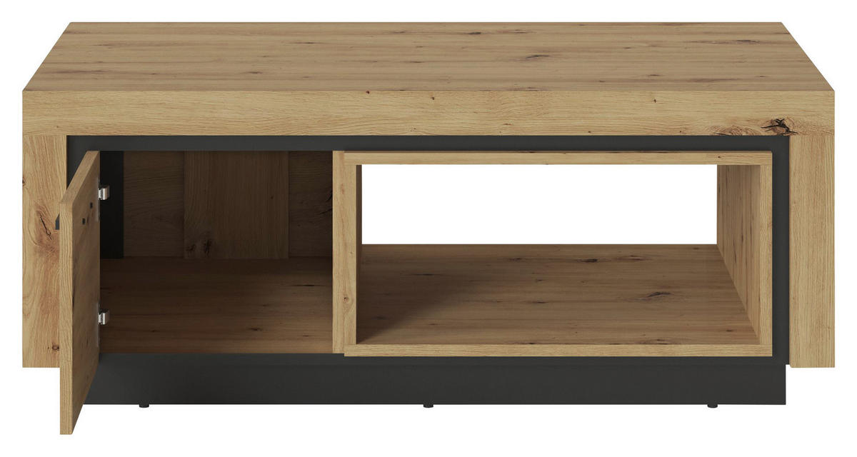 Couchtisch Eiche Artisan Nachbildung schwarz B/H/T: ca. 110x44x60 cm Veneto_VNTT01_Couchtisch - Eiche/schwarz (110,00/44,00/60,00cm)
