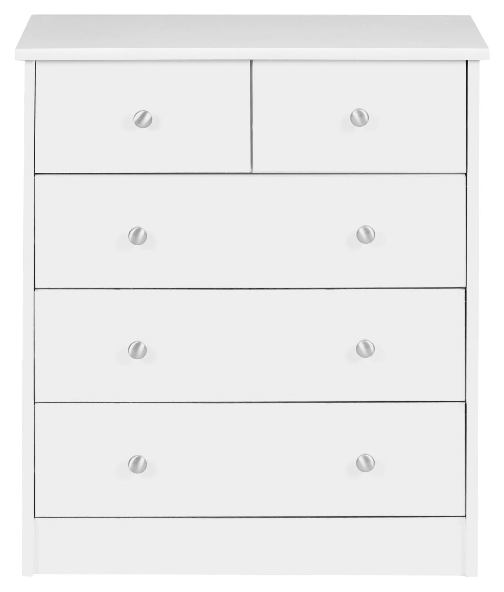Kommode weiß Alu Optik B/H/T: ca. 60x70x35 cm Kommode - weiß/Alu (60,00/70,00/35,00cm) - Wohnling