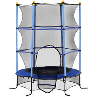 HOMCOM Kindertrampolin blau B/H/L: ca. 163x190x163 cm Kindertrampolin - blau (163,00/163,00/190,00cm) - HOMCOM