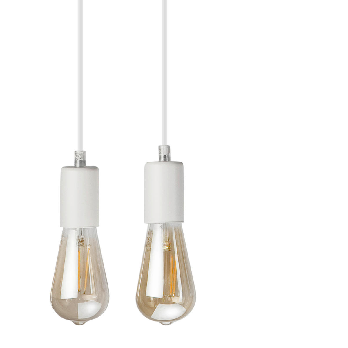 Lamkur Pendelleuchte weiß Holz B/H/L: ca. 20x86x64 cm E27 4 Brennstellen CORTINA - weiß (64,00/20,00/86,00cm) - Lamkur