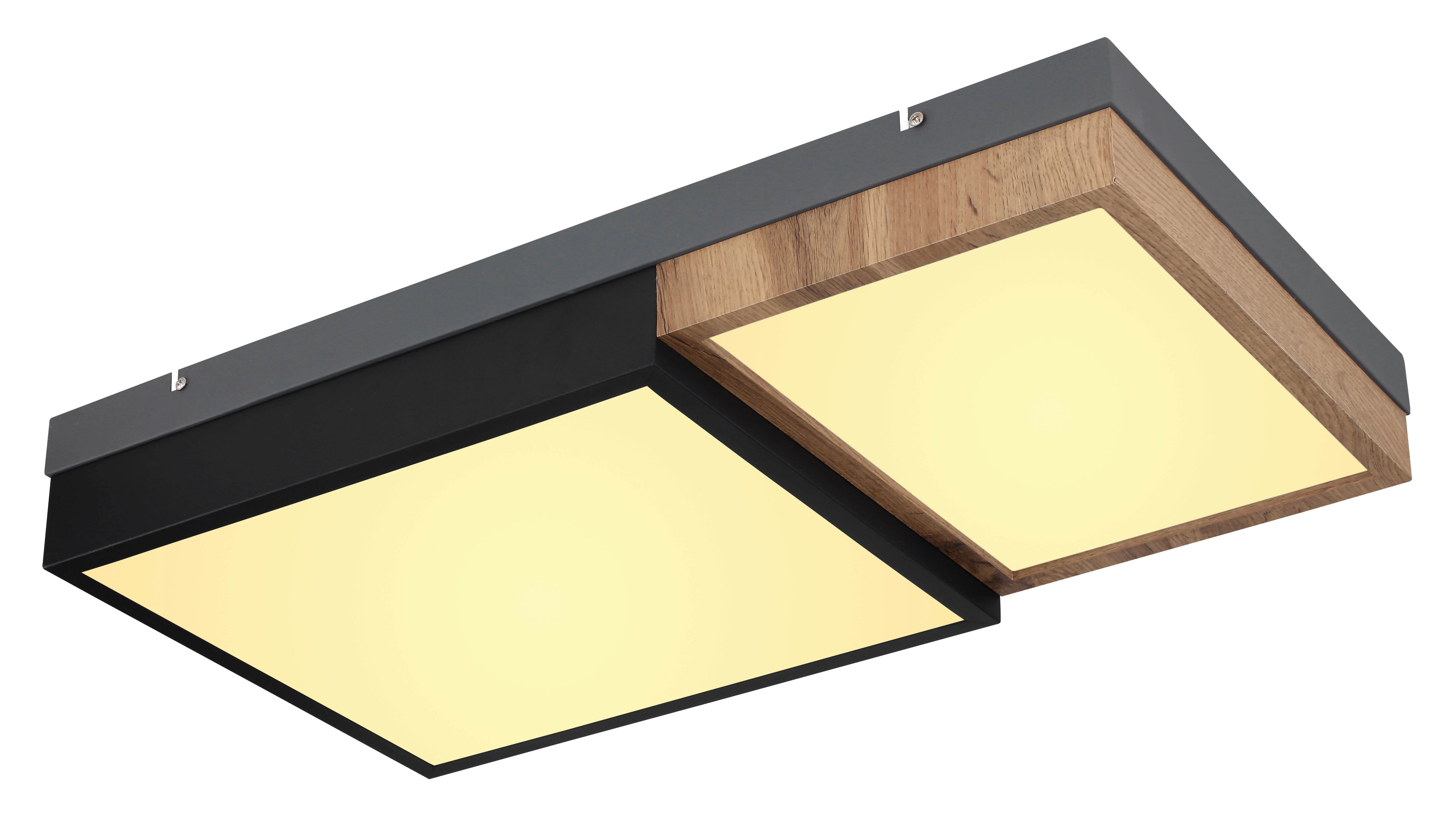 GLOBO LED-Deckenleuchte weiß schwarz Metall B/H/T: ca. 35x9x65 cm GUNDI - weiß/schwarz (35,00/9,00/65,00cm) - GLOBO