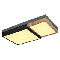GLOBO LED-Deckenleuchte weiß schwarz Metall B/H/T: ca. 35x9x65 cm GUNDI - weiß/schwarz (35,00/9,00/65,00cm) - GLOBO