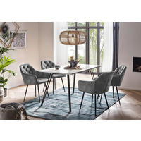 Essgruppe Jennifer weiß grau B/H/T: ca. 140x76x80 cm Jennifer - weiß/grau (140,00/76,00/80,00cm) - Hela