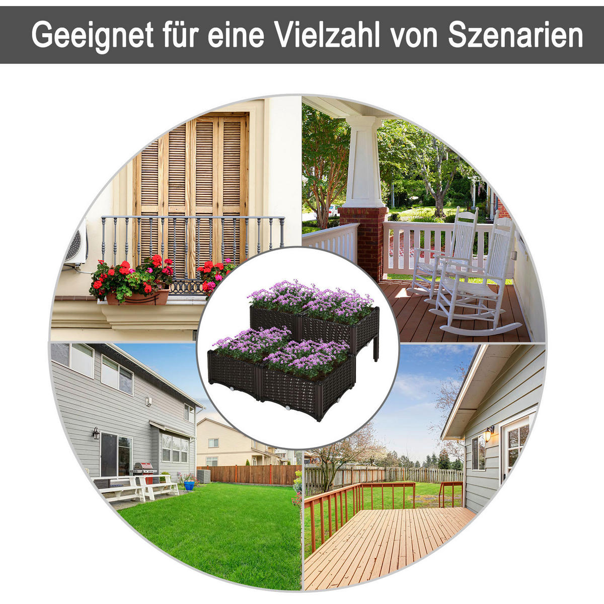 Outsunny Hochbeet B/T: ca. 80x40 cm 4-teiliges Hochbeet 845-290V02 - dunkelbraun (80,00/40,00cm) - Outsunny