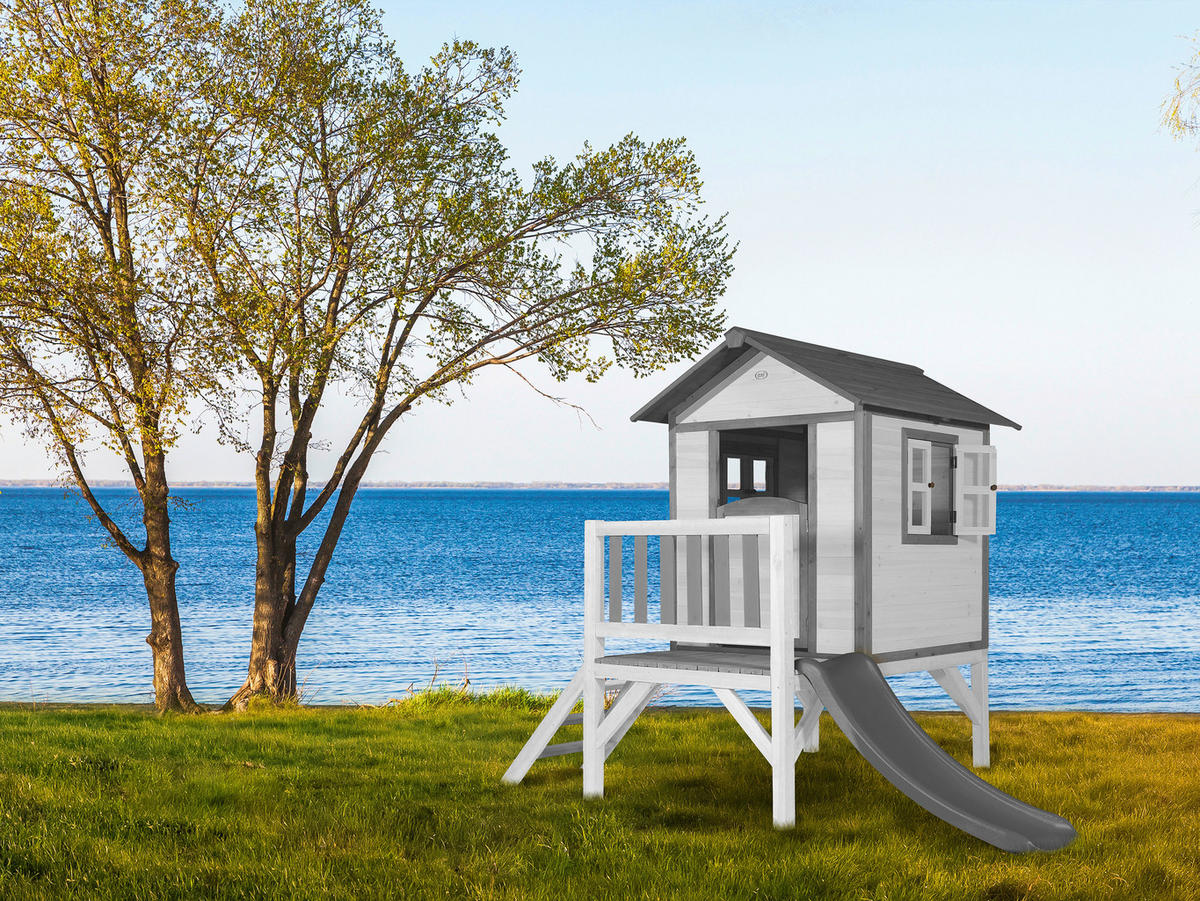 AXI Spielhaus Lodge XL grau B/H/L: ca. 240x189x167 cm Lodge XL - weiß/grau (167,00/240,00/189,00cm) - AXI
