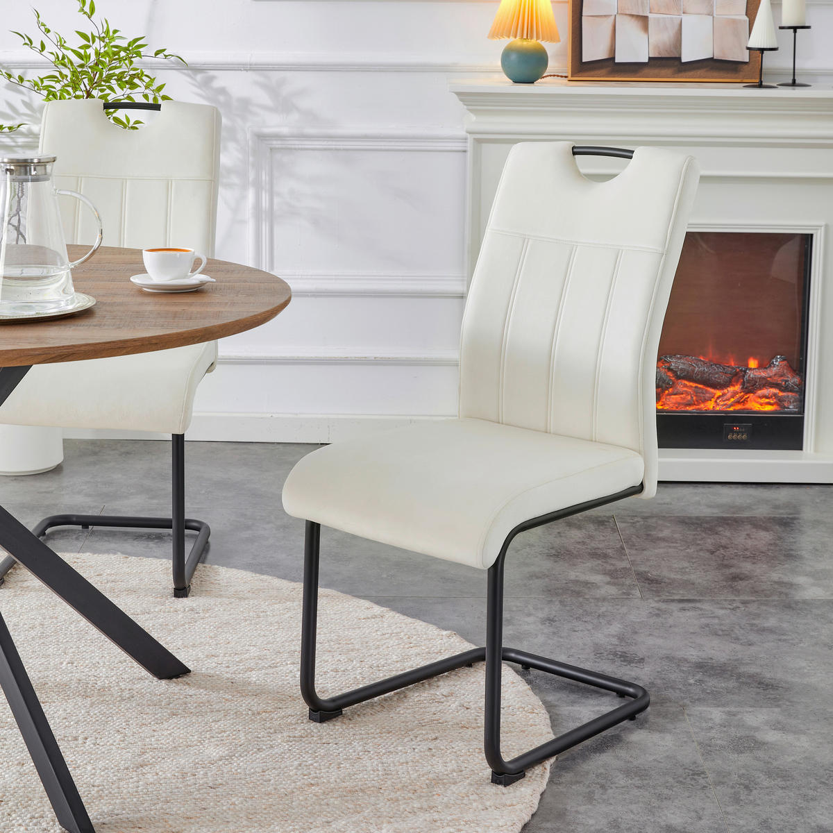 Schwingstuhl LISA, 2er Set creme schwarz B/H/T: ca. 43x98x61 cm LISA, 2er Set - creme/schwarz (43,00/98,00/61,00cm) - xonox.home