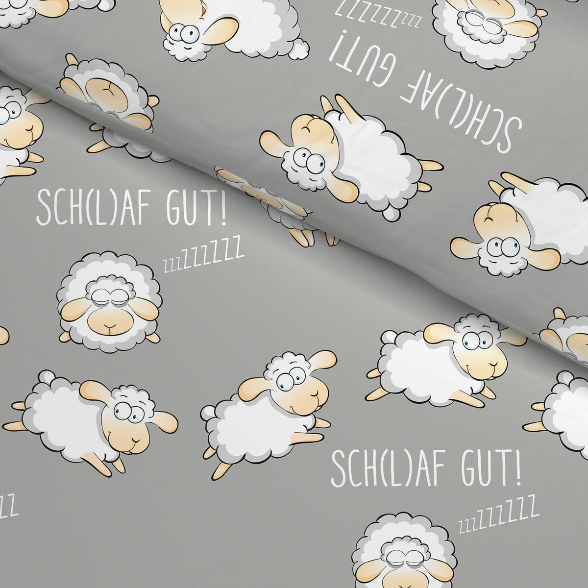 Microfaser Bettwäsche Bettwäsche_Microfaser Schaf - hellgrau (135,00/200,00cm)