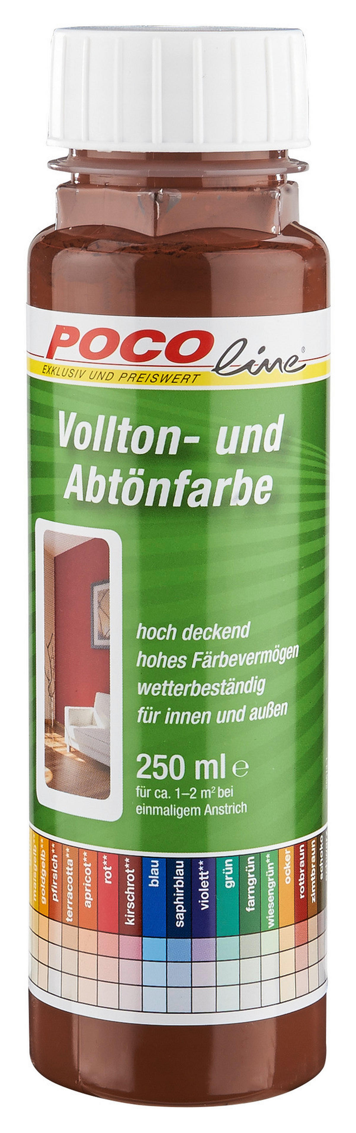 POCOline Vollton- und Abtönfarbe schoko ca. 0,25 l Voll+Abtönfarbe 250ml schoko - schoko (250ml) - POCOline