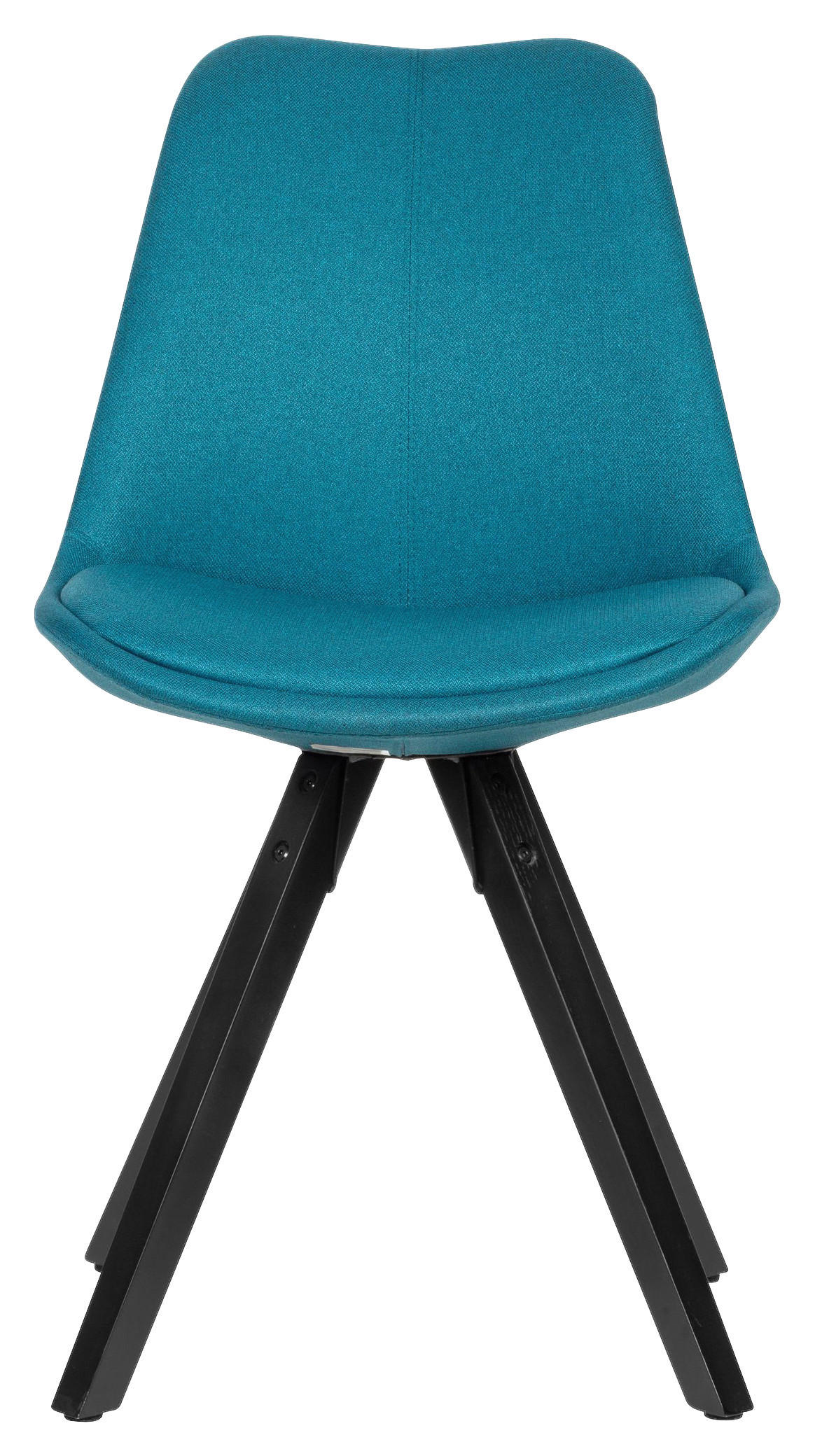 Stuhl 2er-Set blau schwarz Stoff Echtholz B/H/T: ca. 49x87x52 cm 2er-Set - blau/schwarz (49,00/87,00/52,00cm) - Wohnling
