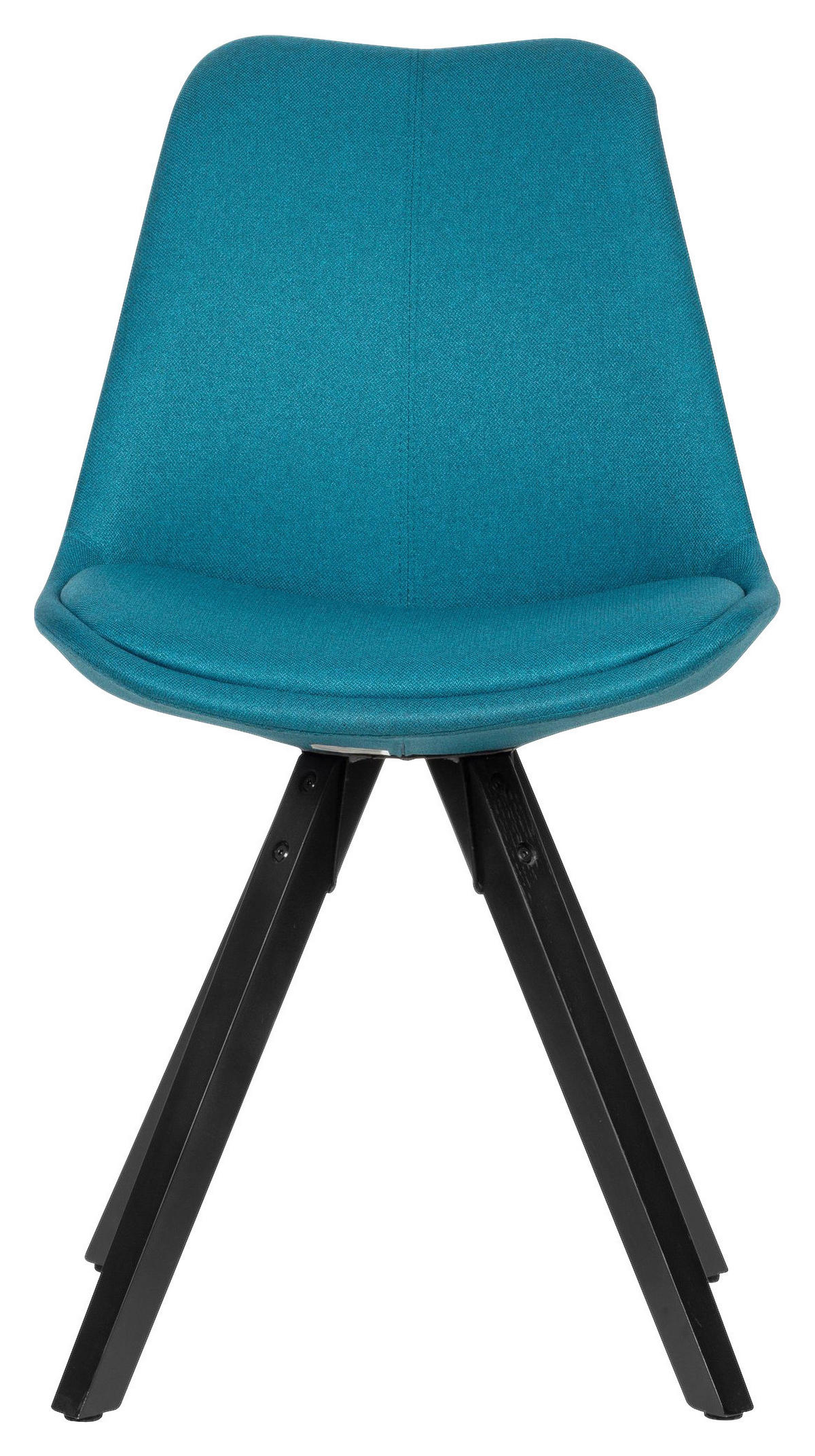 Stuhl 2er-Set blau schwarz Stoff Echtholz B/H/T: ca. 49x87x52 cm 2er-Set - blau/schwarz (49,00/87,00/52,00cm) - Wohnling