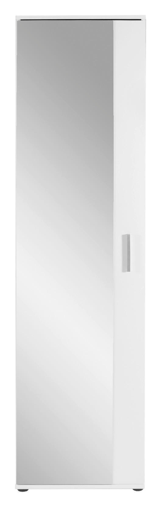 Hochschrank JAKOB weiß silber B/H/T: ca. 49x196x30 cm JAKOB - weiß/silber (49,00/196,00/30,00cm) - byLIVING