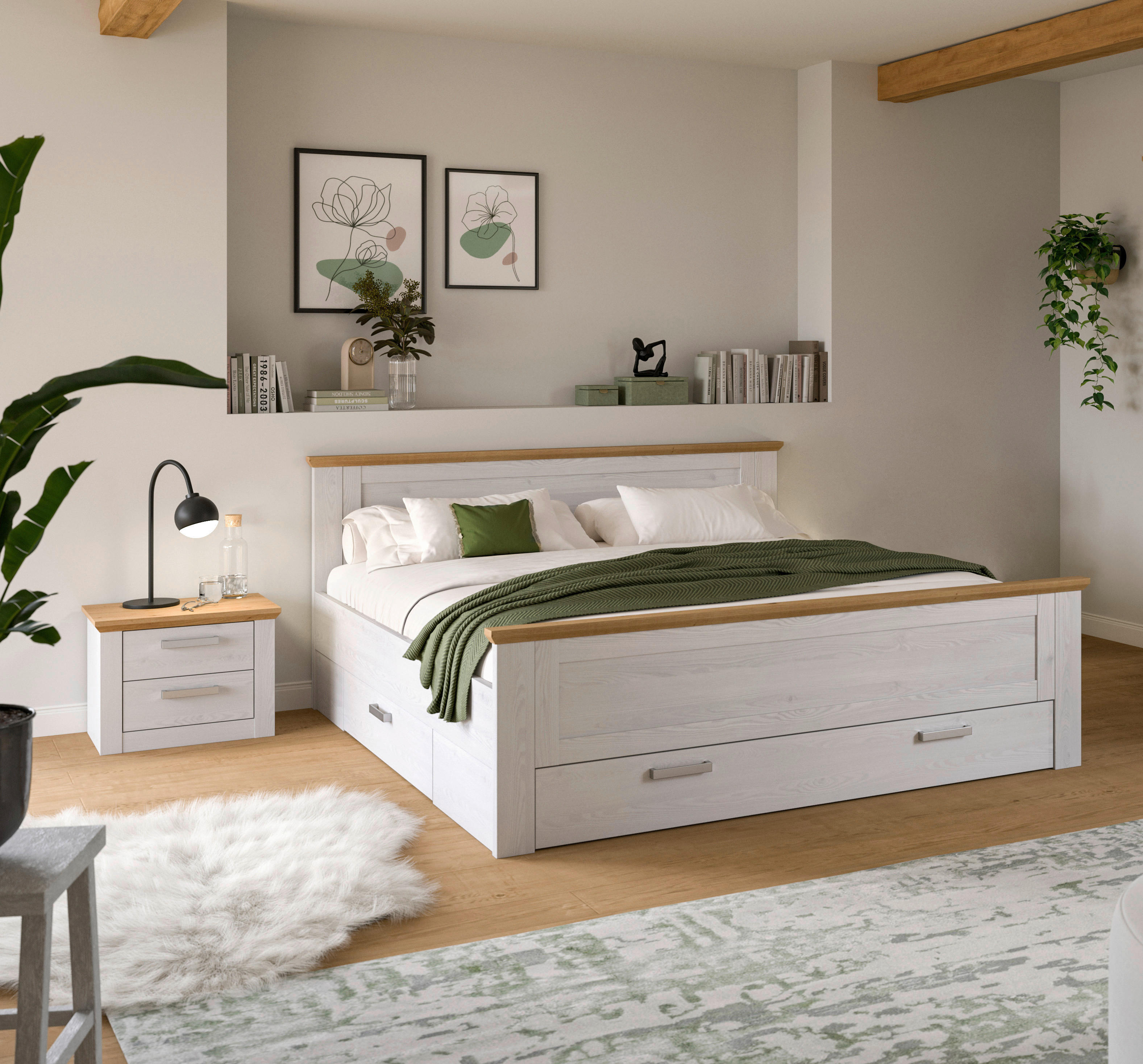 Bettanlage VERONA Sibiu Lärche Nachbildung Eiche Artisan Nachbildung VERONA - Eiche (245,00/90,00/209,00cm) - xonox.home