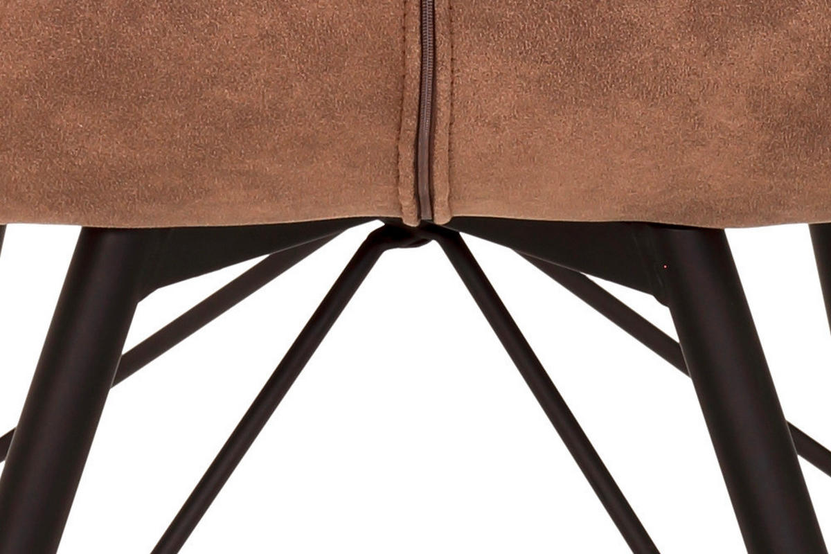 Stuhl Kate 4er Set schlamm Vintage Microfaser B/H/T: ca. 50x86x56 cm Kate 4er Set - braun/schlamm (50,00/86,00/56,00cm) - Hela