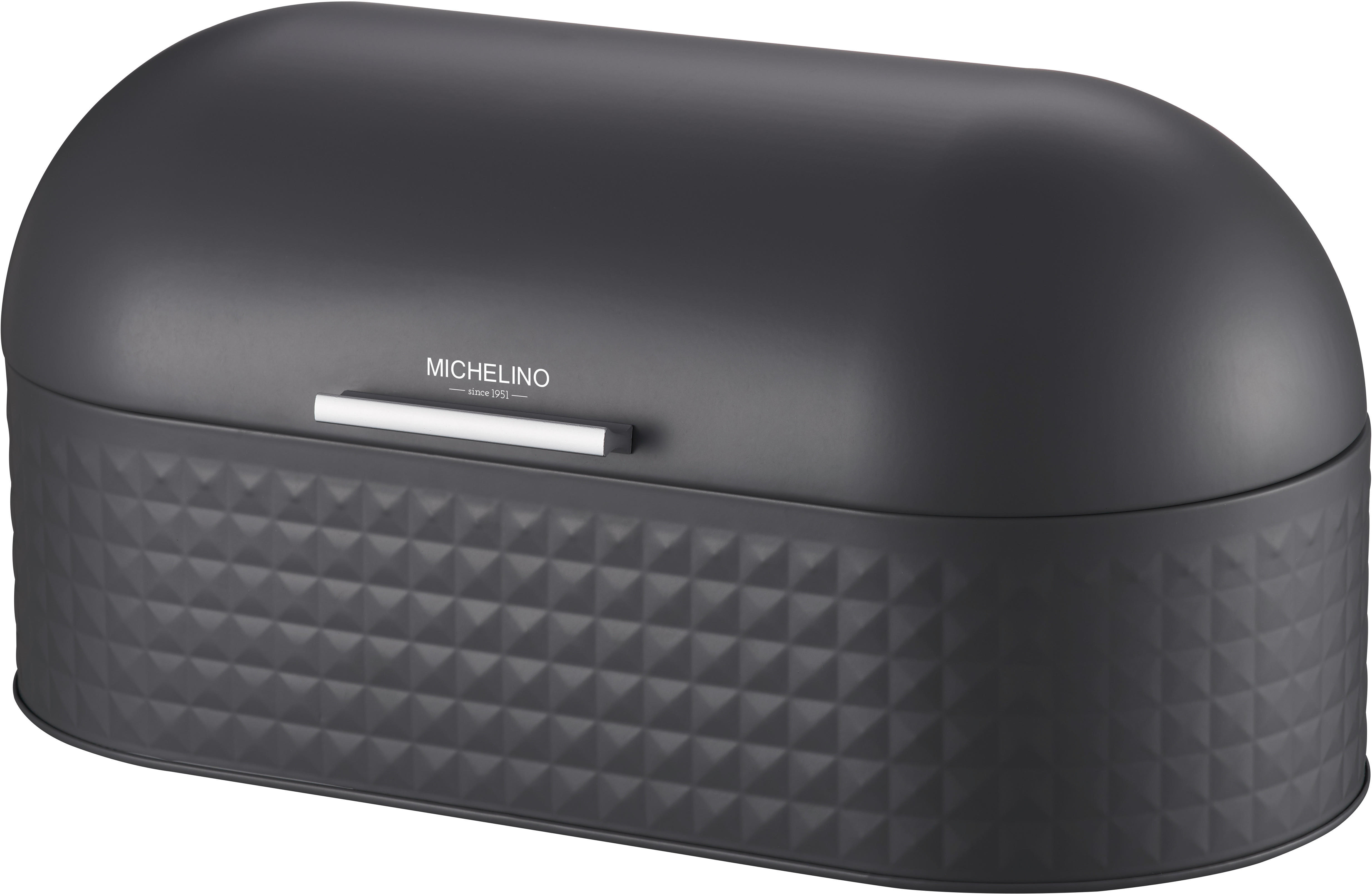 MICHELINO Brotkasten grau Aluminium B/H/L: ca. 21,5x22x43,5 cm Brotkasten_William - grau (43,50/21,50/22,00cm) - MICHELINO